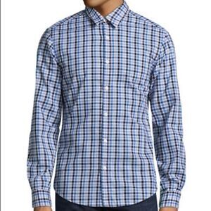 Boss Green C-Bustai Regular-Fit Check Long Sleeve Shirt-NAVY-Medium